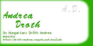 andrea droth business card